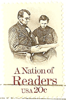 Abraham Lincoln and Tad on 20 cent stamp