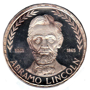 1970 Equatorial Guinea African coin of Abraham Lincoln