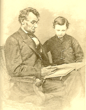 Abraham Lincoln and his son Tad