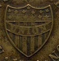 Civil War dog tag Union shield