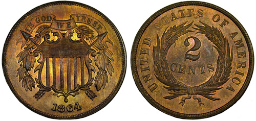 1864 two cent