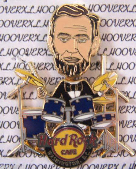 Hard Rock Cafe pin Abe Lincoln drummer drums
