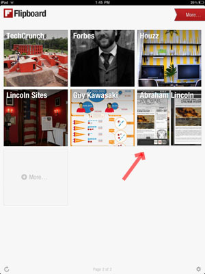 Abraham Lincoln on Flipboard step 4