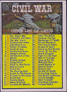 1962 Topps Civil War Checklist 1-46