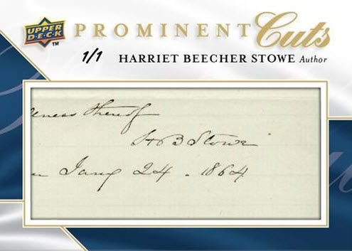 Upper Deck Prominent Cuts Harriet Beecher Stowe