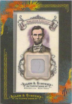 2009 Allen & Ginter Abraham Lincoln DNA hair relic card