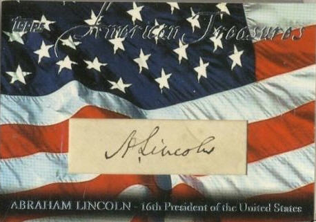 Topps American Treasures Abraham Lincoln signature card