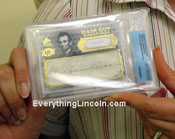 Upper Deck Abraham Lincoln hair cut card