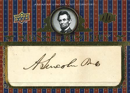 Upper Deck Signs of History Abraham Lincoln