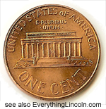 Lincoln Memorial on back of Lincoln penny